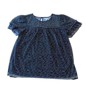 Womens’ Black & White Polka Dot Max Studio Blouse L